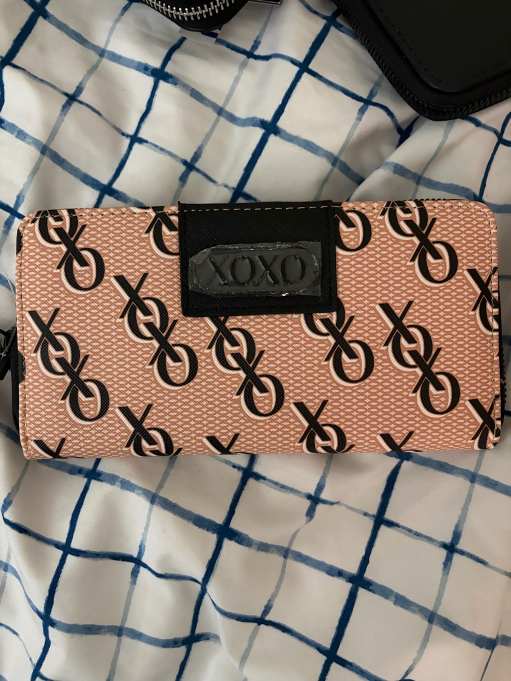 XOXO Pink & Black Monogram Phone Wallet Case
